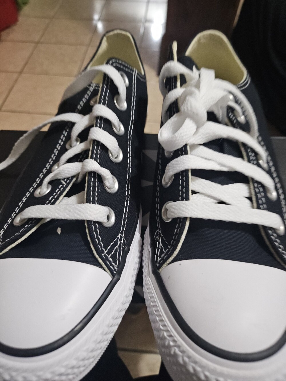 Converse Classic Low Top Canvas Sneaker - Black & White - Picture 2 of 5